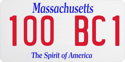 MA license plate 100BC1