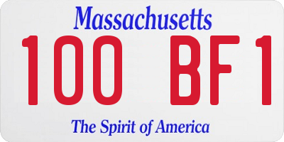 MA license plate 100BF1