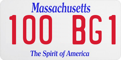 MA license plate 100BG1