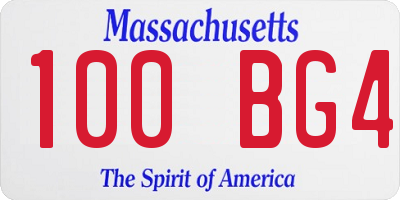 MA license plate 100BG4