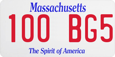 MA license plate 100BG5