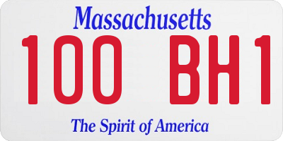 MA license plate 100BH1