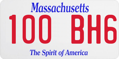 MA license plate 100BH6