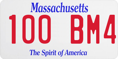 MA license plate 100BM4