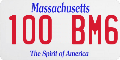 MA license plate 100BM6