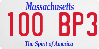 MA license plate 100BP3