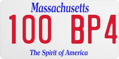 MA license plate 100BP4