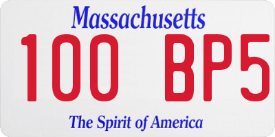 MA license plate 100BP5