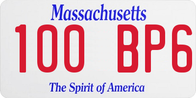 MA license plate 100BP6