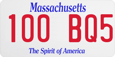 MA license plate 100BQ5