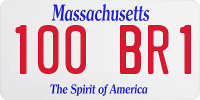 MA license plate 100BR1