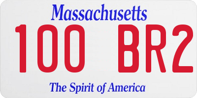 MA license plate 100BR2