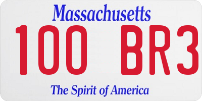 MA license plate 100BR3