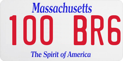 MA license plate 100BR6