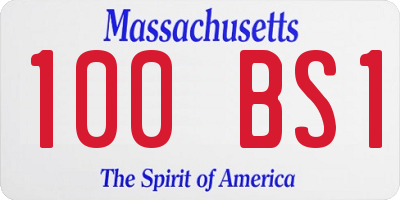 MA license plate 100BS1