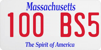 MA license plate 100BS5