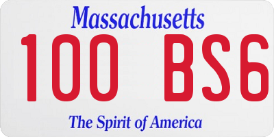 MA license plate 100BS6