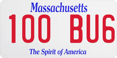 MA license plate 100BU6
