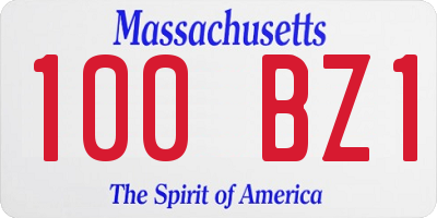 MA license plate 100BZ1