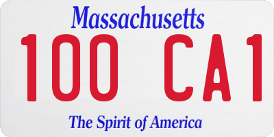 MA license plate 100CA1