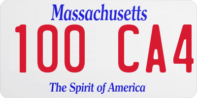 MA license plate 100CA4