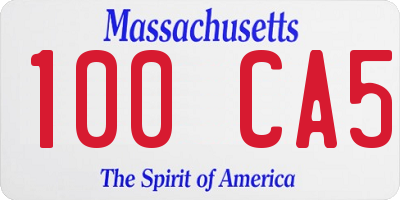 MA license plate 100CA5