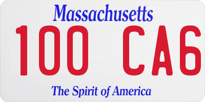 MA license plate 100CA6