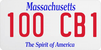 MA license plate 100CB1