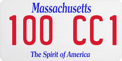 MA license plate 100CC1