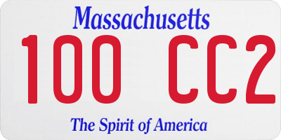 MA license plate 100CC2