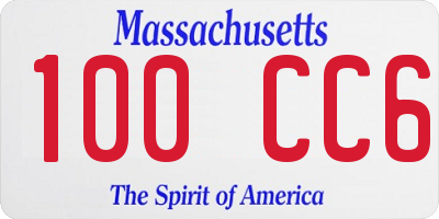 MA license plate 100CC6