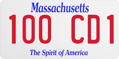 MA license plate 100CD1