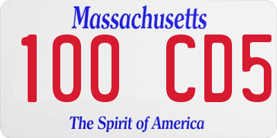 MA license plate 100CD5