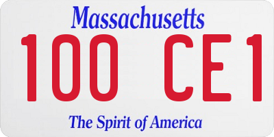 MA license plate 100CE1