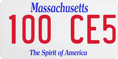 MA license plate 100CE5