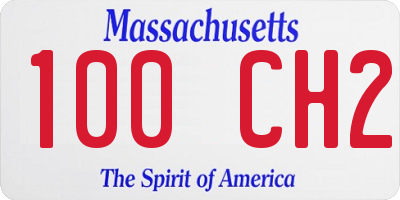 MA license plate 100CH2