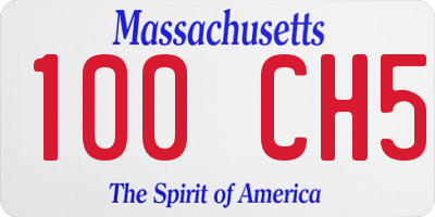 MA license plate 100CH5