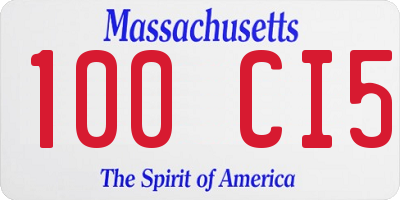 MA license plate 100CI5