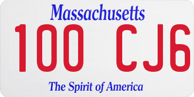 MA license plate 100CJ6