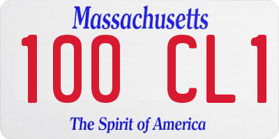 MA license plate 100CL1