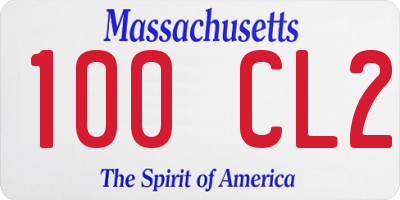 MA license plate 100CL2