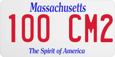 MA license plate 100CM2