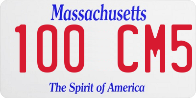 MA license plate 100CM5