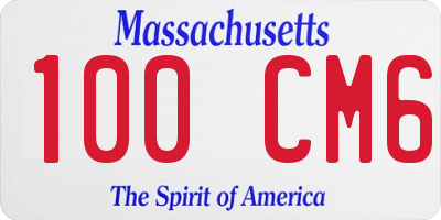 MA license plate 100CM6