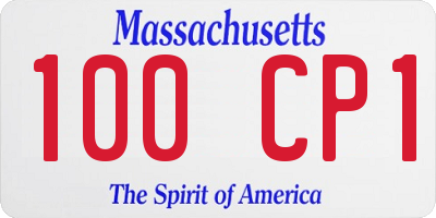 MA license plate 100CP1