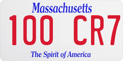 MA license plate 100CR7