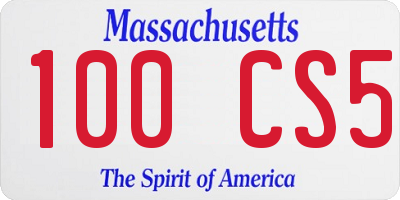 MA license plate 100CS5