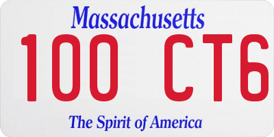 MA license plate 100CT6