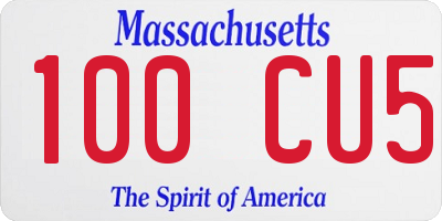 MA license plate 100CU5