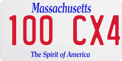 MA license plate 100CX4